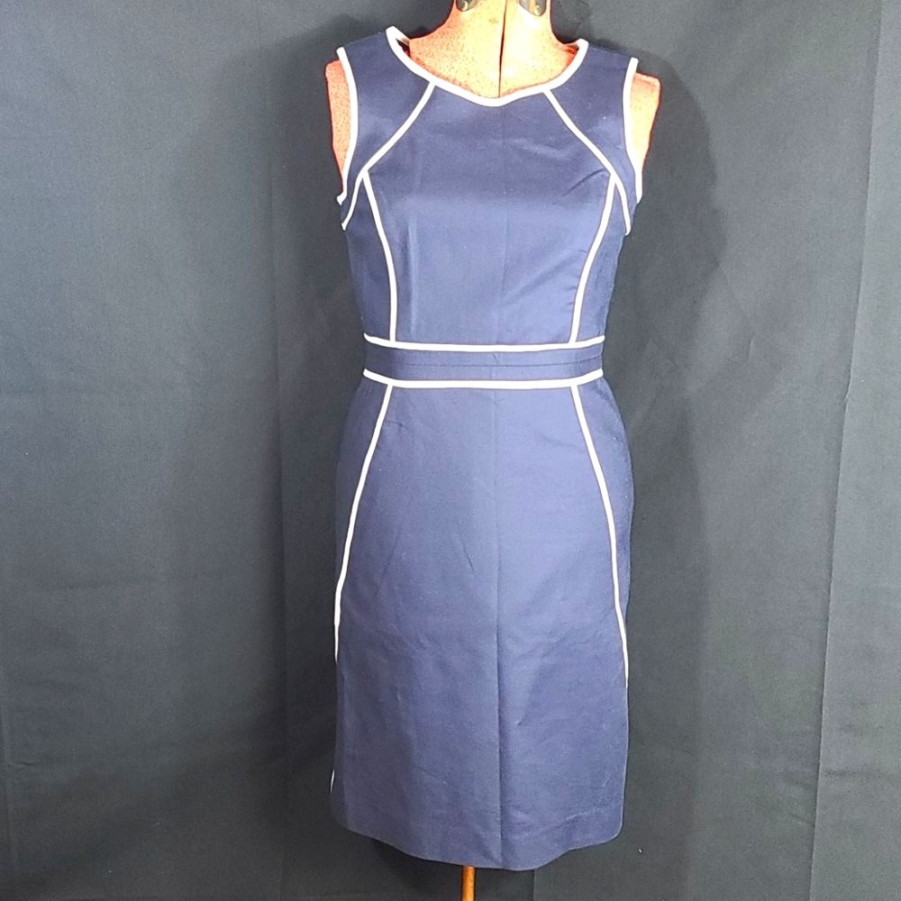 Navy blue and white dress